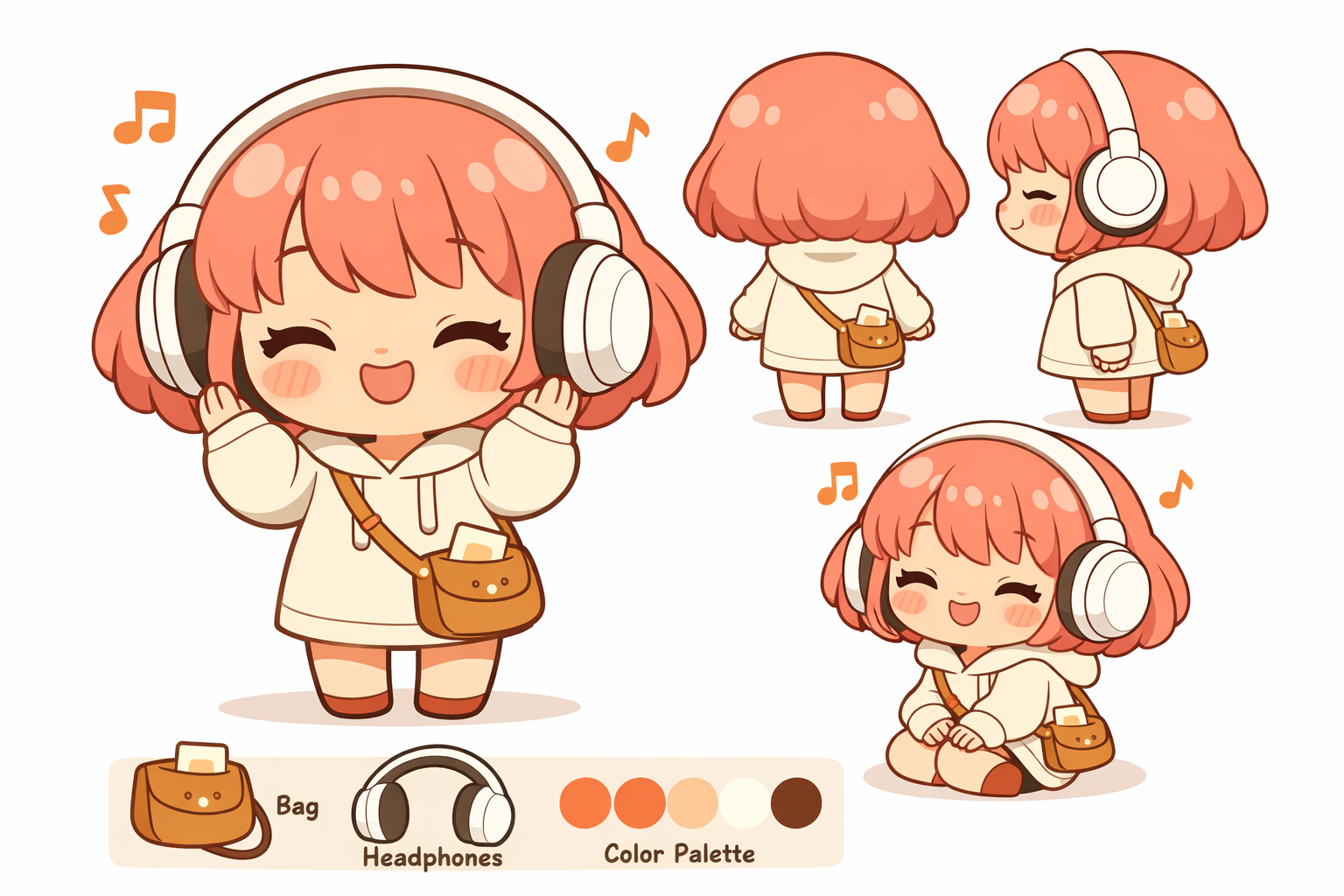 ぽえかちゃん キャラクター三面図